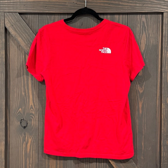 The North Face Women’s Spell Out Triple Logo Short Sleeve T-Shirt Red Size Small - Picture 2 of 6